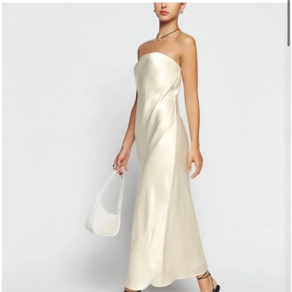 Reformation Dresses & Skirts - Reformation Joana silk Elegant Cream white Strapless Dress